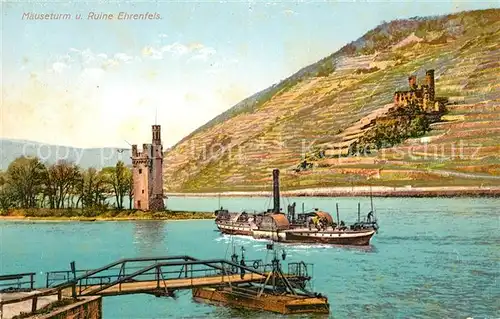 AK / Ansichtskarte Bingen Rhein Maeuseturm Ruine Ehrenfels Kat. Bingen am Rhein