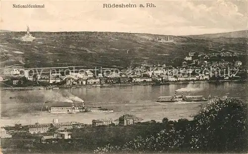 AK / Ansichtskarte Ruedesheim Rhein Nationaldenkmal Panorama Kat. Ruedesheim am Rhein