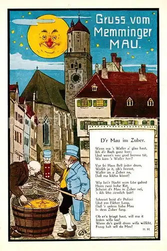 AK / Ansichtskarte Memmingen Dr Mau im Zuber Illustration Kat. Memmingen