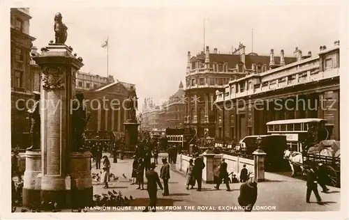 AK / Ansichtskarte London Mansion House and Bank from Royal Exchange Monument Kat. City of London