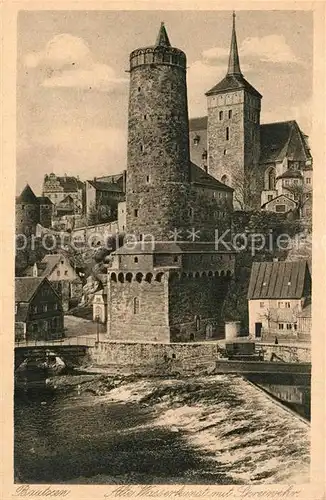 AK / Ansichtskarte Bautzen Alte Wasserkunst mit Spreewehr Serie Deutsche Heimatbilder Kupfertiefdruck Kat. Bautzen