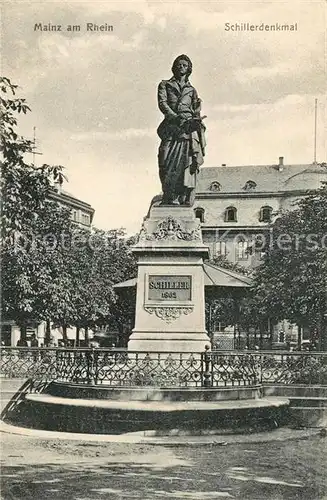 AK / Ansichtskarte Mainz Rhein Schillerdenkmal