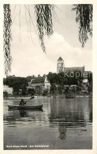 AK / Ansichtskarte Karl Marx Stadt Schlossteich Kirche Kat. Chemnitz