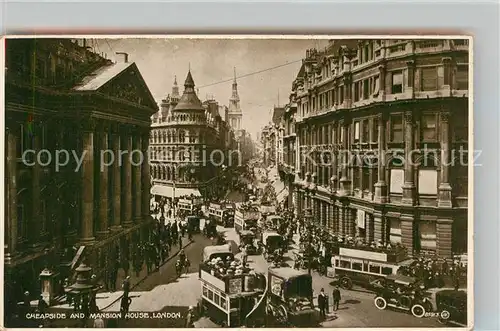 AK / Ansichtskarte London Cheapside and Mansion House Traffic Kat. City of London