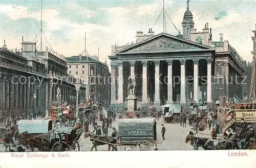 AK / Ansichtskarte London Royal Exchange and Bank of England Monument Kat. City of London