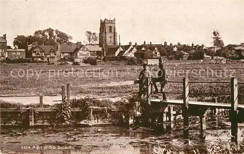 AK / Ansichtskarte Sudbury Babergh A bit of Old Sudbury Bridge Church Kat. Babergh