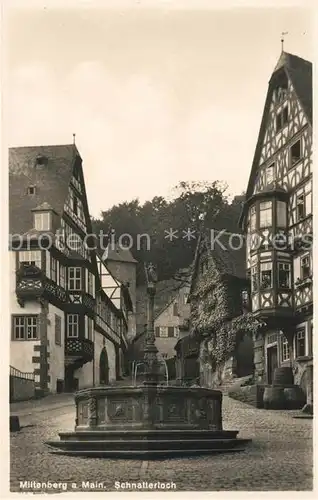 AK / Ansichtskarte Miltenberg Main Schnatterloch Altstadt Brunnen Fachwerkhaeuser Kat. Miltenberg