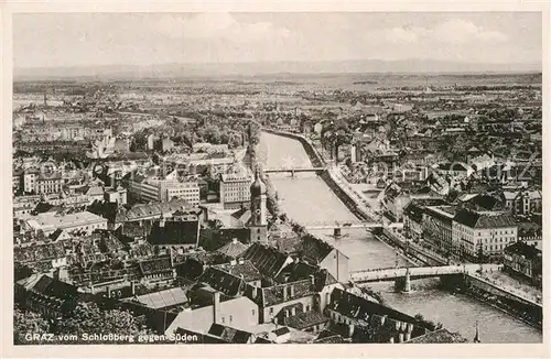 AK / Ansichtskarte Graz Steiermark Blick vom Schlossberg gegen Sueden Kat. Graz