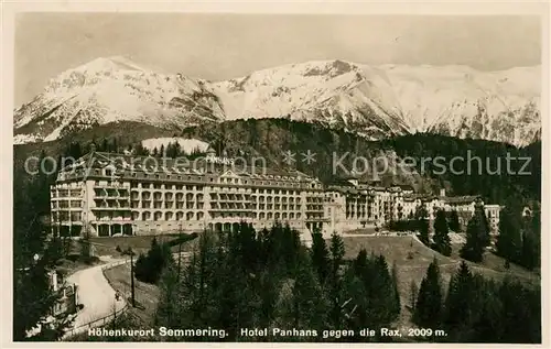 AK / Ansichtskarte Semmering Niederoesterreich Hotel Panhans Rax Kat. Semmering