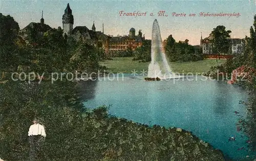 AK / Ansichtskarte Frankfurt Main Partie am Hohenzollernplatz Teich Fontaene Kat. Frankfurt am Main