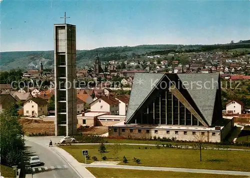 AK / Ansichtskarte Tauberbischofsheim Kirche St Bonifatius Stadtblick Kat. Tauberbischofsheim