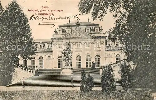 AK / Ansichtskarte Fulda Stadtsaal Flora Freitreppe Schlossgarten Kat. Fulda