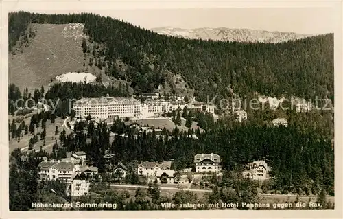 AK / Ansichtskarte Semmering Niederoesterreich Villenanlagen Hotel Panhans Rax Kat. Semmering