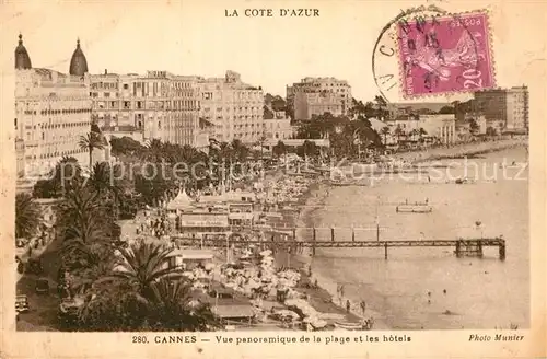 AK / Ansichtskarte Cannes Alpes Maritimes Plage et les Hotels  Kat. Cannes