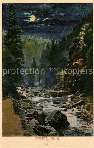 AK / Ansichtskarte Okertal Landschaft im Mondschein Kat. Goslar