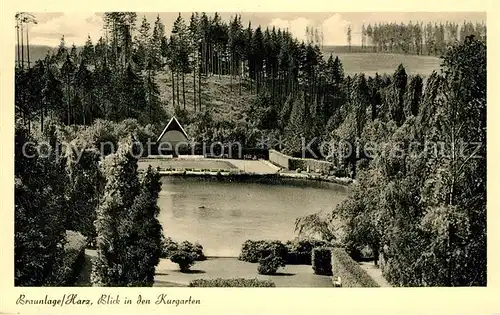 AK / Ansichtskarte Braunlage Blick in den Kurgarten Teich Kat. Braunlage Harz