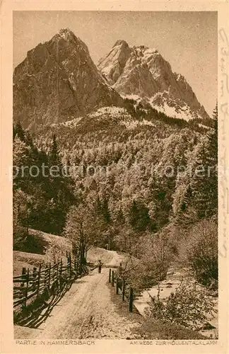 AK / Ansichtskarte Hammersbach Grainau Wanderweg zur Hoellentalklamm Kat. Grainau