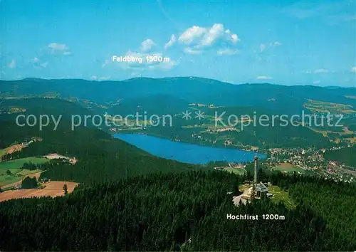 AK / Ansichtskarte Titisee Neustadt Fuerstenberg Rasthaus Bergpension Hochfirst mit Feldberg Fliegeraufnahme Kat. Titisee Neustadt