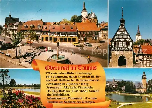 AK / Ansichtskarte Oberursel Taunus Marktplatz Fachwerkhaus Teich Kat. Oberursel (Taunus)