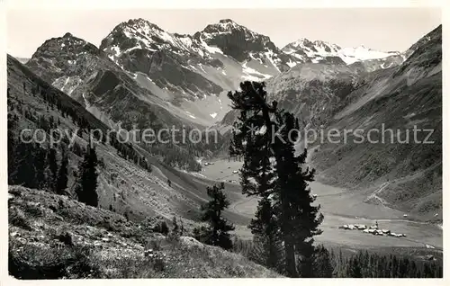 AK / Ansichtskarte Davos GR Panorama Sertigtal Blick auf Ducangruppe und Sertig Doerfli Kat. Davos