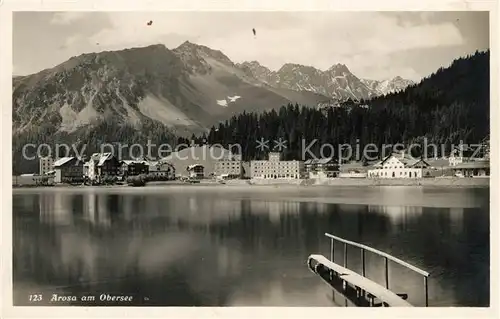 AK / Ansichtskarte Arosa GR Partie am Obersee Alpenpanorama Kat. Arosa