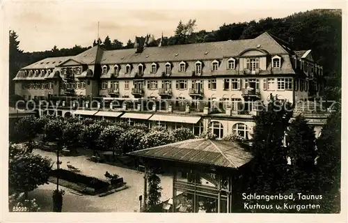 AK / Ansichtskarte Schlangenbad Taunus Kurhaus und Kurgarten Kat. Schlangenbad