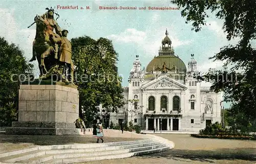 AK / Ansichtskarte Frankfurt Main Bismarckdenkmal Schauspielhaus Kat. Frankfurt am Main