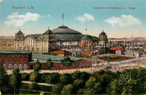 AK / Ansichtskarte Frankfurt Main Festhalle mit Messhaeusern und Anlage Kat. Frankfurt am Main