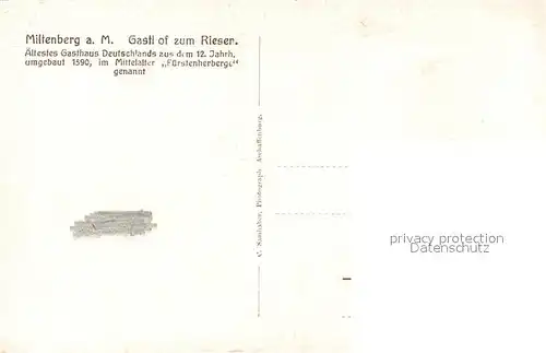 AK / Ansichtskarte Miltenberg Main Gasthof zum Riesen aeltestes Gasthaus Deutschlands 12. Jhdt. Kat. Miltenberg