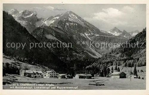 AK / Ansichtskarte Birgsau mit Bockkarkopf Linkerskopf Rappenseekopf Allgaeuer Alpen Kat. Oberstdorf