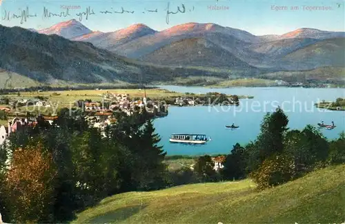 AK / Ansichtskarte Egern Tegernsee Panorama mit Kampen Holzalpe Mangfallgebirge Kat. Rottach Egern