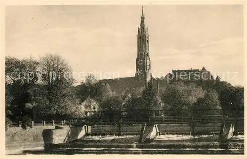 AK / Ansichtskarte Landshut Isar Partie an der Isar Kirche Kat. Landshut