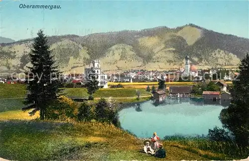 AK / Ansichtskarte Oberammergau Partie am See Bayerische Alpen Kat. Oberammergau