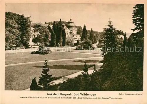 AK / Ansichtskarte Bad Wildungen Kurpark Deutschland Bildheft Postkarte Bildheft Nr 236 Bad Wildungen und der Edersee Kat. Bad Wildungen