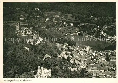 AK / Ansichtskarte Koenigstein Taunus Fliegeraufnahme Kupfertiefdruck Kat. Koenigstein im Taunus