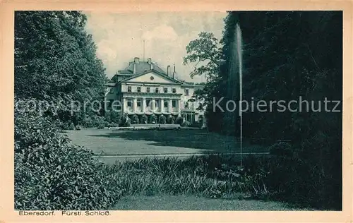 AK / Ansichtskarte Ebersdorf Thueringen Fuerstliches Schloss Fontaene Kupfertiefdruck Kat. Saalburg Ebersdorf