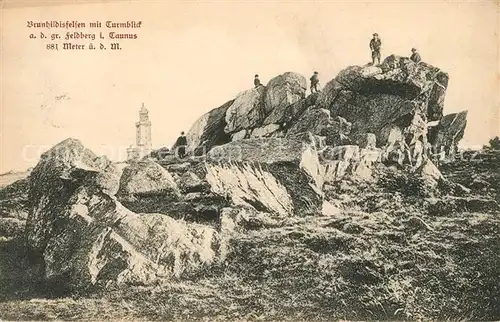 AK / Ansichtskarte Grosser Feldberg Taunus Brunhildisfelsen mit Turmblick Kat. Schmitten