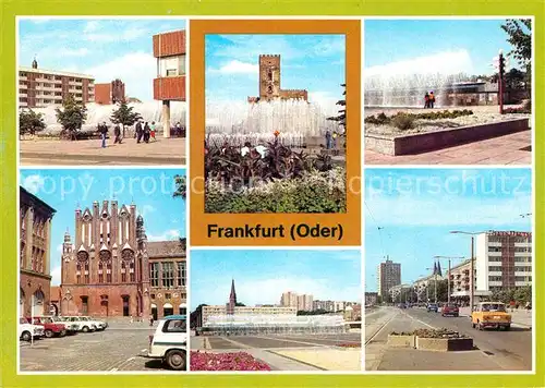 AK / Ansichtskarte Frankfurt Oder Karl Marx Str Wasserspiele Rathaus Giebelseite Zentraler Platz  Kat. Frankfurt Oder