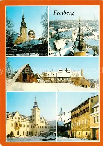 AK / Ansichtskarte Freiberg Sachsen Petrikirche Grube Alte Elisabeth Rathaus Gerberhaeuser am Muehlgraben Kat. Freiberg