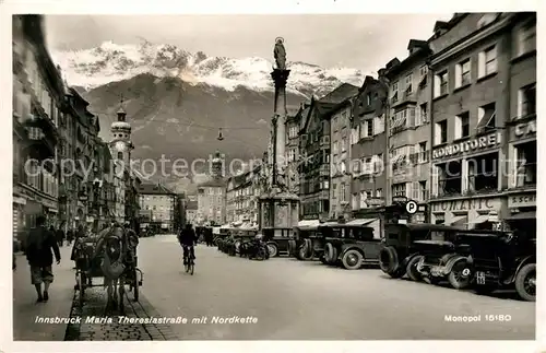 AK / Ansichtskarte Innsbruck Maria Theresiastrasse Nordkette Kat. Innsbruck