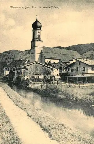 AK / Ansichtskarte Oberammergau Partie am Muehlbach Kat. Oberammergau