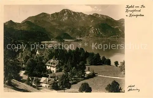 AK / Ansichtskarte Kochel See Herzogstand und Heimgarten Partie am See Kat. Kochel a.See