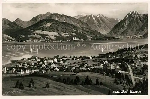 AK / Ansichtskarte Bad Wiessee Kuenstlerkarte F. Bernhard Seepartie Kat. Bad Wiessee