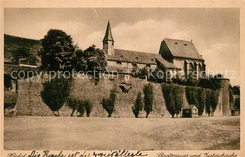 AK / Ansichtskarte Hoechst Main Stadtmauer und Justinuskirche Kat. Frankfurt am Main