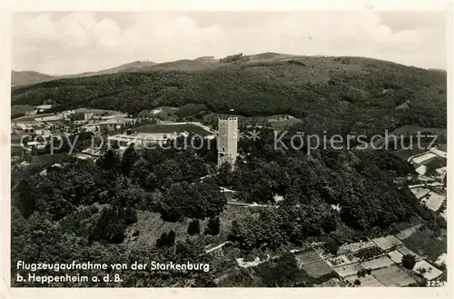 AK / Ansichtskarte Heppenheim Bergstrasse Starkenburg Fliegeraufnahme Kat. Heppenheim (Bergstrasse)