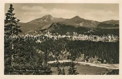 AK / Ansichtskarte Arosa GR Panorama Blick gegen Weisshorn und Bruggerhorn Kat. Arosa