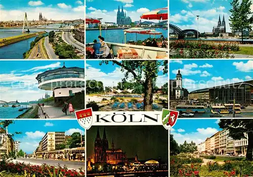 AK / Ansichtskarte Koeln Rhein Hauptbahnhof Dom Rheinterrassen Panoramen Kat. Koeln