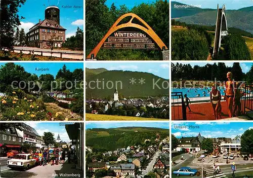 AK / Ansichtskarte Winterberg Hochsauerland Kahler Asten Sprungschanze Waltenberg Kurpark Untere Pforte Kat. Winterberg