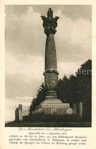 AK / Ansichtskarte Altenbergen Thueringen Kandelaber Denkmal Kat. Leinatal