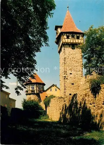 AK / Ansichtskarte Ostheim Rhoen Kirchenburg St Michael Waagglockenturm Kat. Ostheim v.d.Rhoen